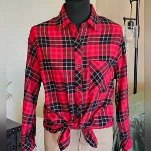 Plaid Button-up Top